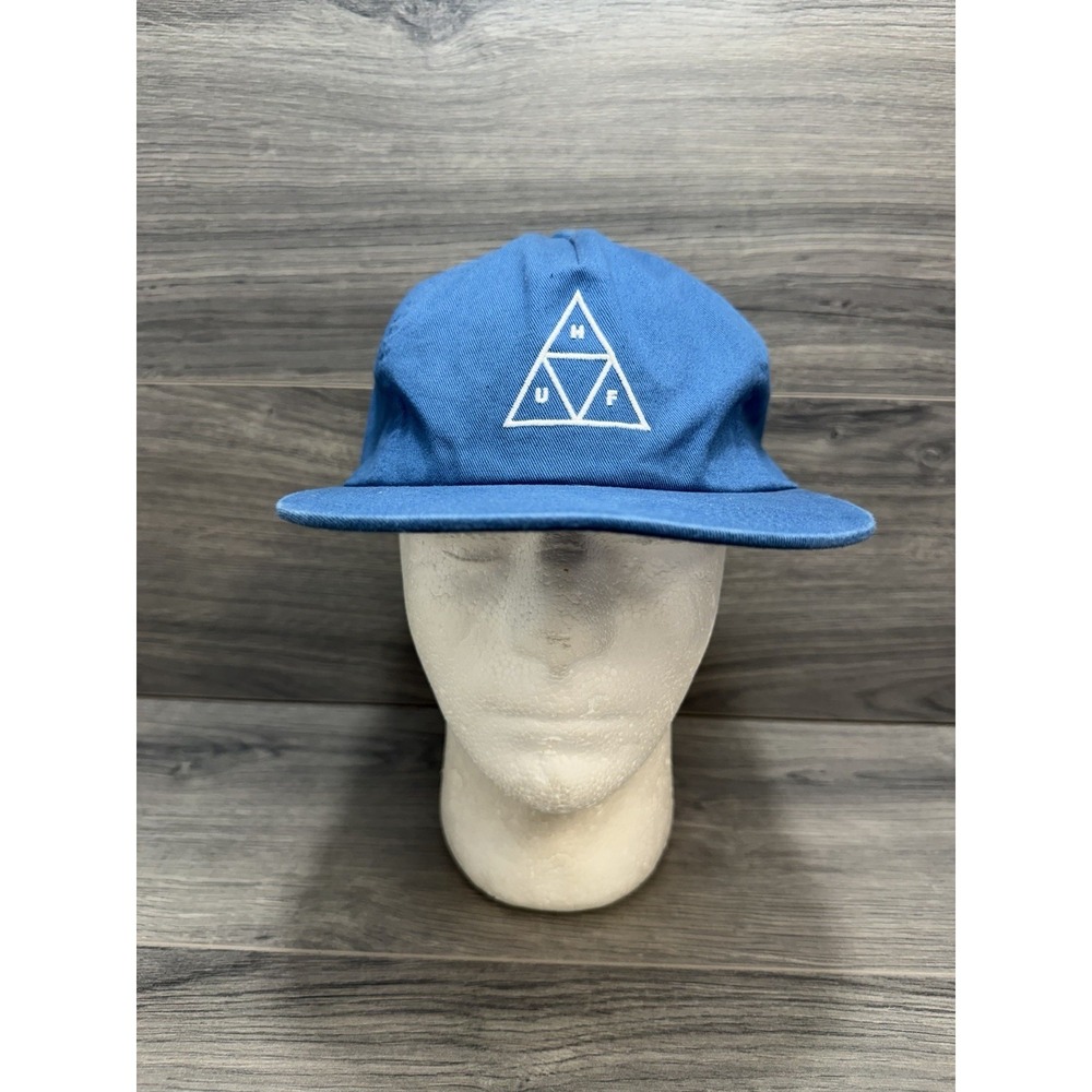 HUF Headwear Snapback Hat Blue Triangle Logo Skatboard Casual 5-Panel